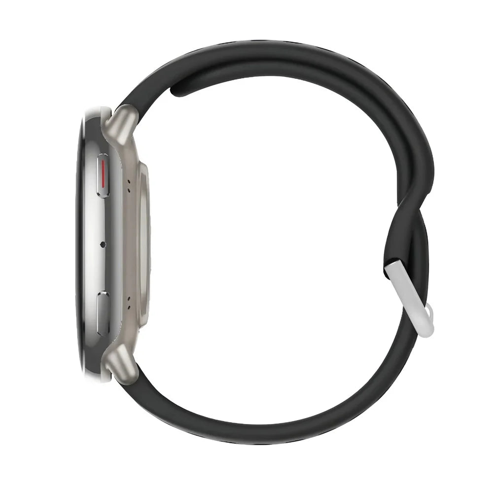 KALEBOL 20mm Strap for Samsung Galaxy Watch6 Classic 43mm 47mm / Watch6 40mm 44mm Multiple Holes Silicone Watch Band - Black - 4