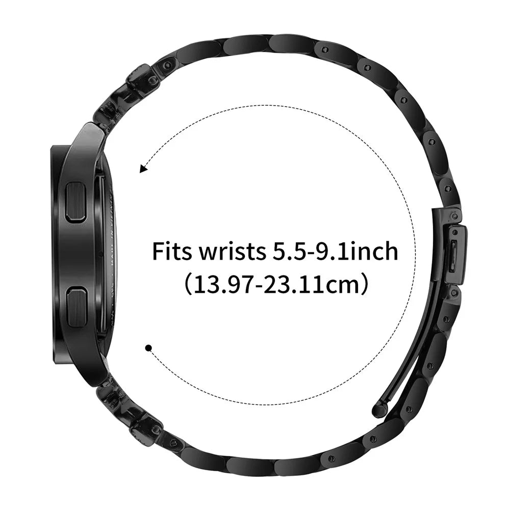 Replacement Strap for Garmin Instinct 2S Butterfly Rhinestones Decor Metal Watch Band - Black - 3