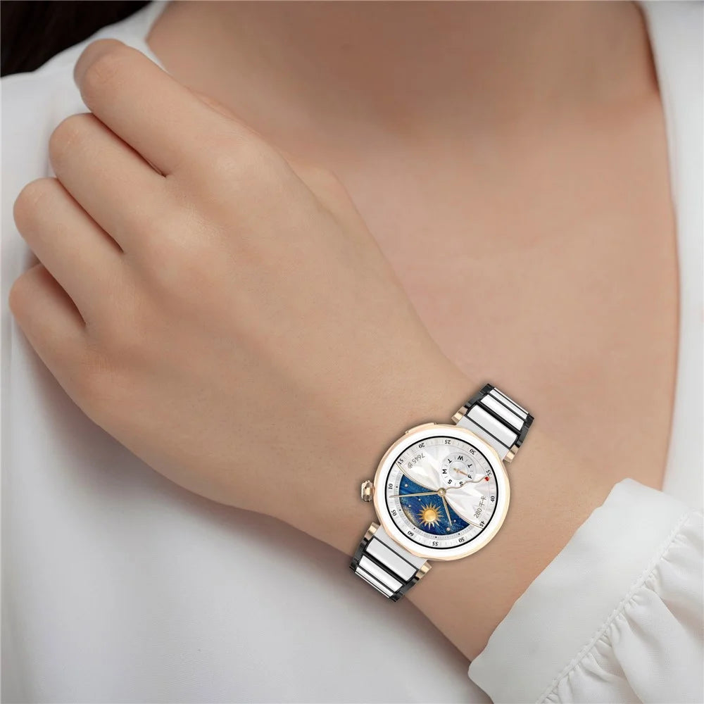 For Oppo Watch X2 Mini Watch Band Ceramic + Zinc Alloy Wrist Strap - Black+White - 4