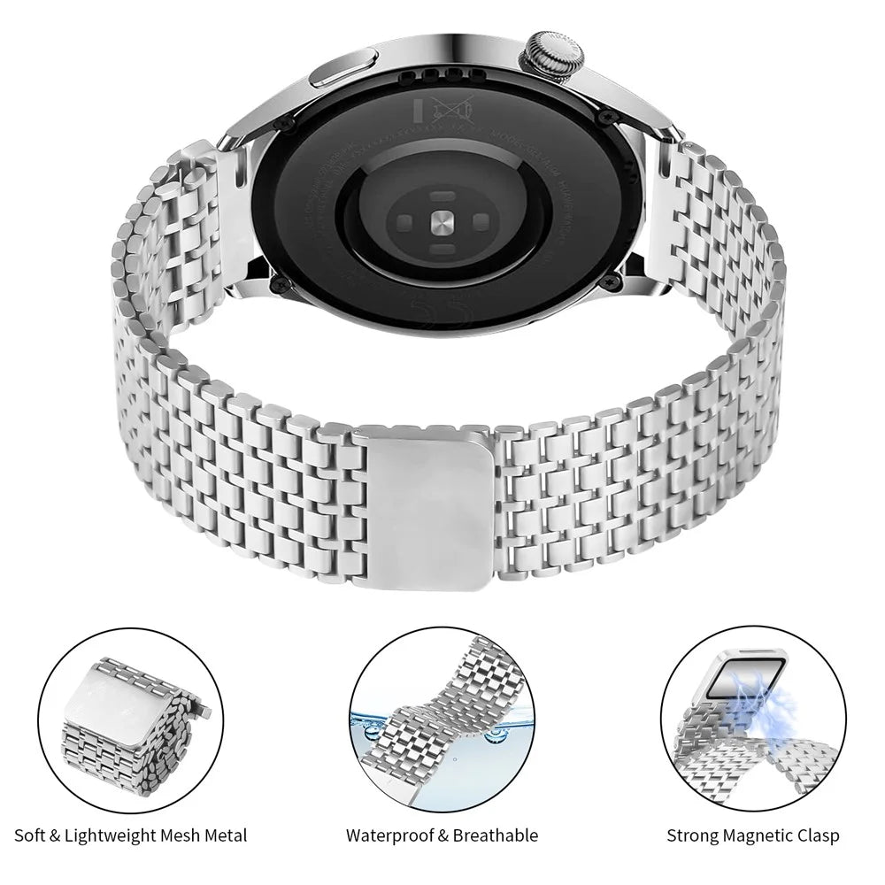 For Huami Amazfit GTR 47mm Bands Replacement Stainless Steel Magnetic Clasp Silver Watch Strap - 2