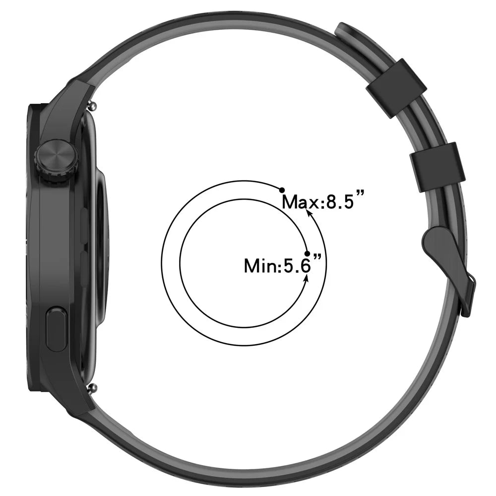 For Huawei Watch GT 5 46mm / Keep Watch Pilot 1 Watch Band Three Hole Design 22mm Dual Color Silicone Strap - White + Black - 7