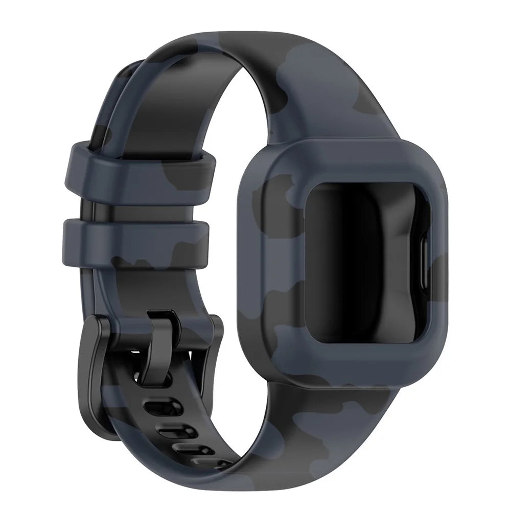 For GarminFit RJ3 / Garmin Vivofit JR3 Pattern Printing Silicone Smart Watch Band Wrist Strap Replacement - Camouflage Grey - 3