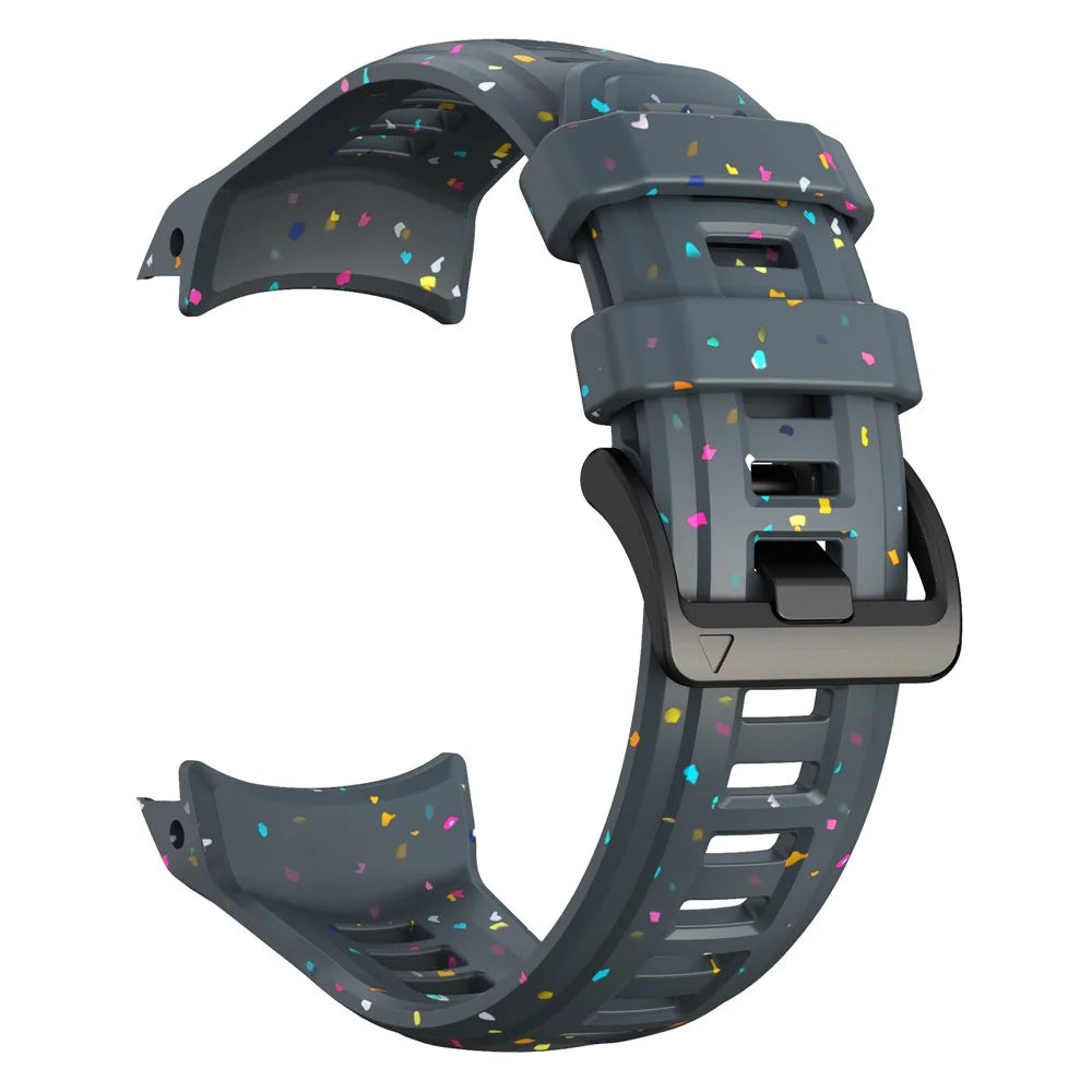 For Garmin Instinct 3 45mm Replacement Strap Color Confetti Design Silicone Watch Band - Blue - 1