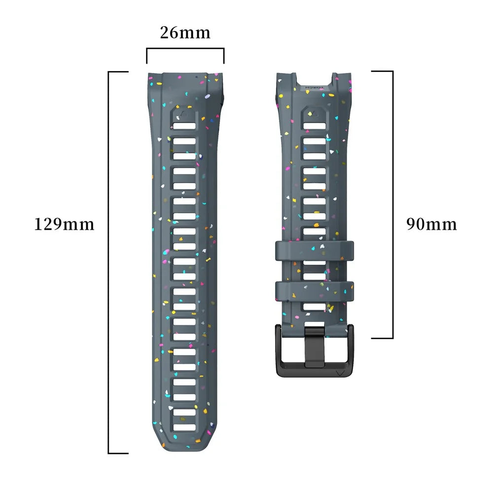 For Garmin Instinct 3 45mm Replacement Strap Color Confetti Design Silicone Watch Band - Blue - 6