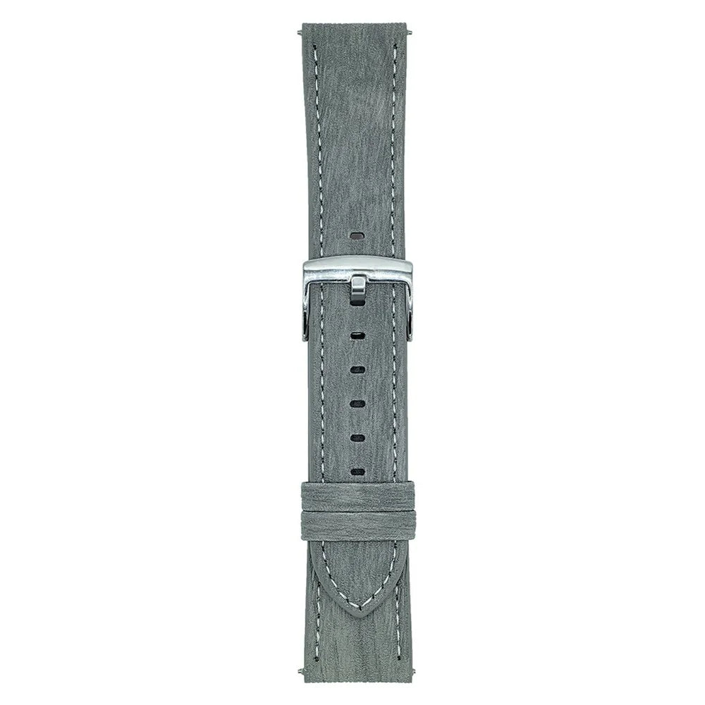 Wood Grain Leather Bands For Huawei Watch GT 5 46mm Universal 22mm Watch Band Wrist Strap - Light Grey - 1