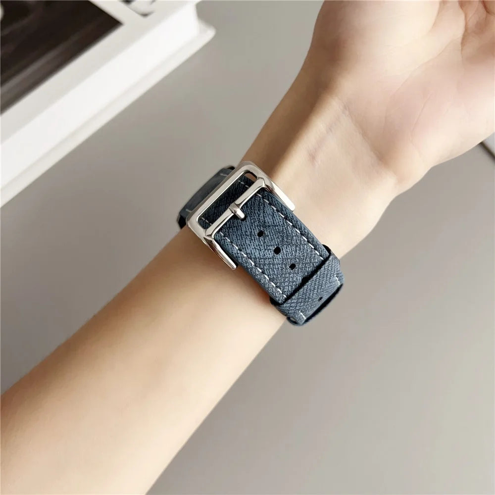 For Huawei Watch GT 5 46mm Bands Universal 22mm Adjustable Leather Watchband Wrist Strap - Bright Blue - 3