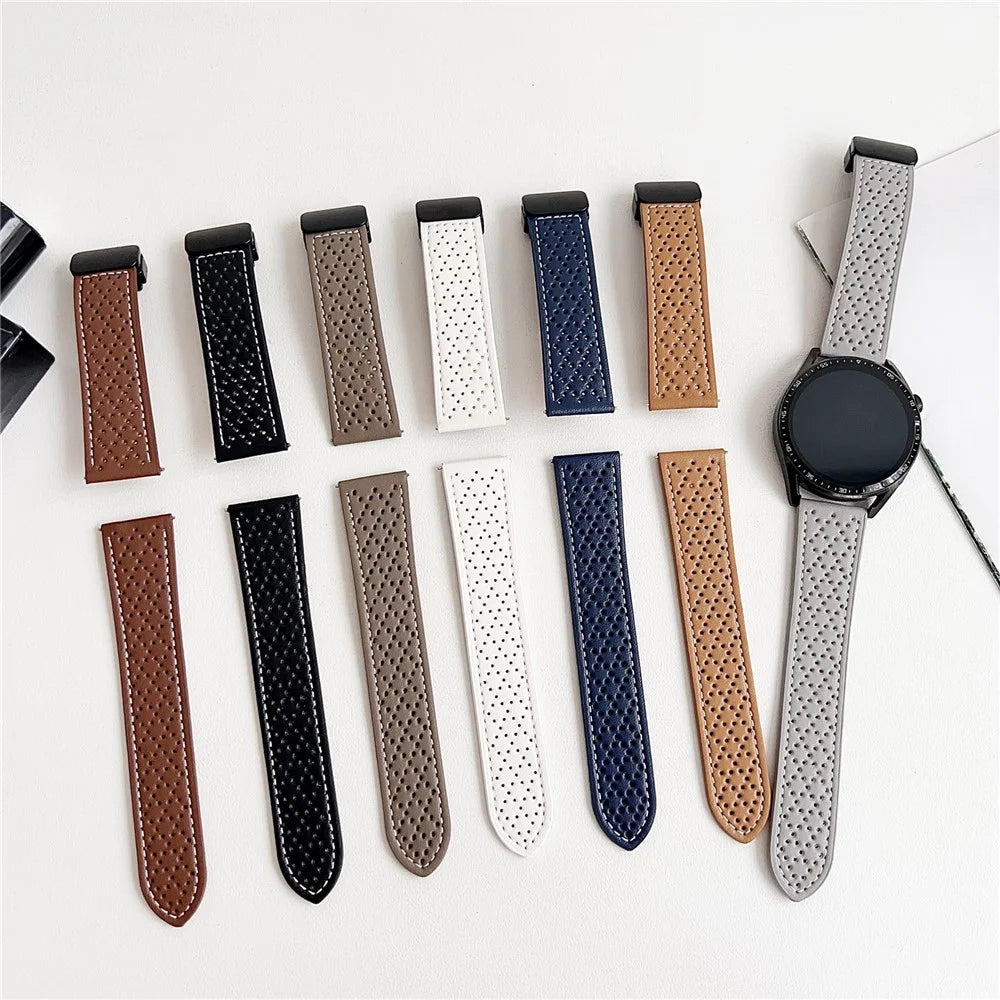 For Samsung Galaxy Watch7  /  Watch6 Microfiber Leather Watch Bands 20mm Breathable Magnetic Strap - Brown - 5