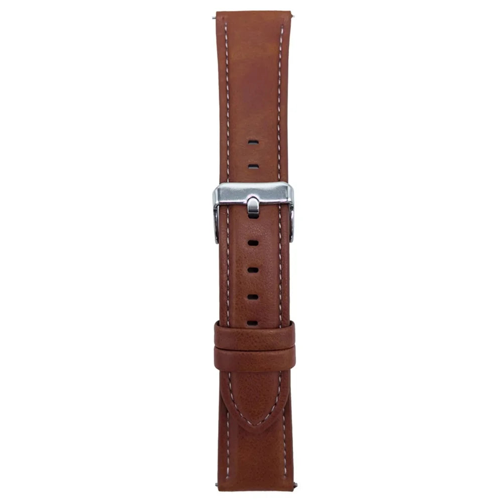 For Samsung Galaxy Watch7 44mm  /  40mm Watch Band 20mm Crazy Horse Texture Leather Wrist Strap - Yellow Brown - 1