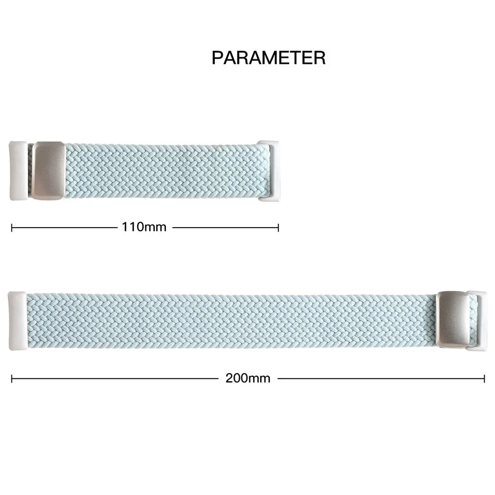 Replacement Strap for Huawei Watch Fit 4 Pro / 4 / 3 Nylon Braided Watch Band with Magnetic Buckle (Metal Joint) - Baby Blue - 7