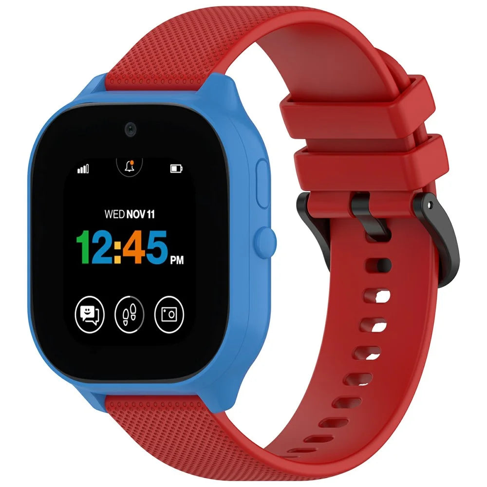 20mm Watch Band For SyncUP Kids Watch 2  /  Verizon Gizmo Watch 3e Children Textured Silicone Strap - Red - 2