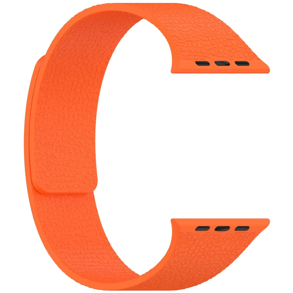 KALEBOL Watch Strap for Apple Watch Series 11 10 42mm / 9 87 41mm / SE3 SE2 SE 6 5 4 40mm / 3 2 1 38mm Soft Silicone Magnetic Band - Orange - 2