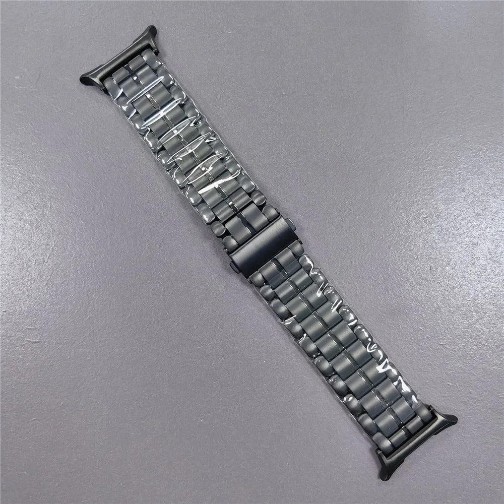 For Samsung Galaxy Watch Ultra2 47mm / Watch Ultra (2025) 47mm / Watch Ultra 47mm Semicircular Design Watch Band Titanium Alloy 5-Bead Wrist Strap - Black - 2