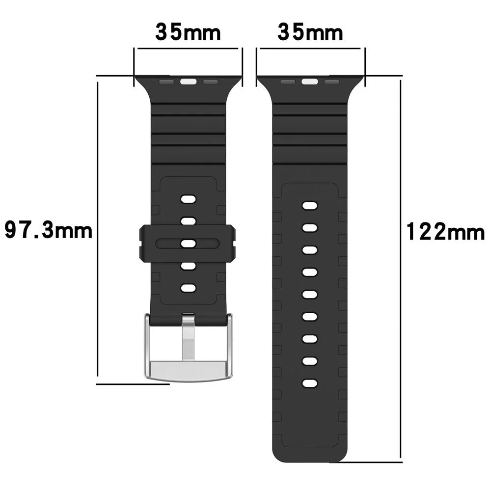 Silicone Band for Apple Watch Series 11 10 42mm / 9 8 7 41mm / SE3 SE2 SE 6 5 4 40mm / 3 2 1 38mm Dual Color Watch Strap - Black / Orange - 7