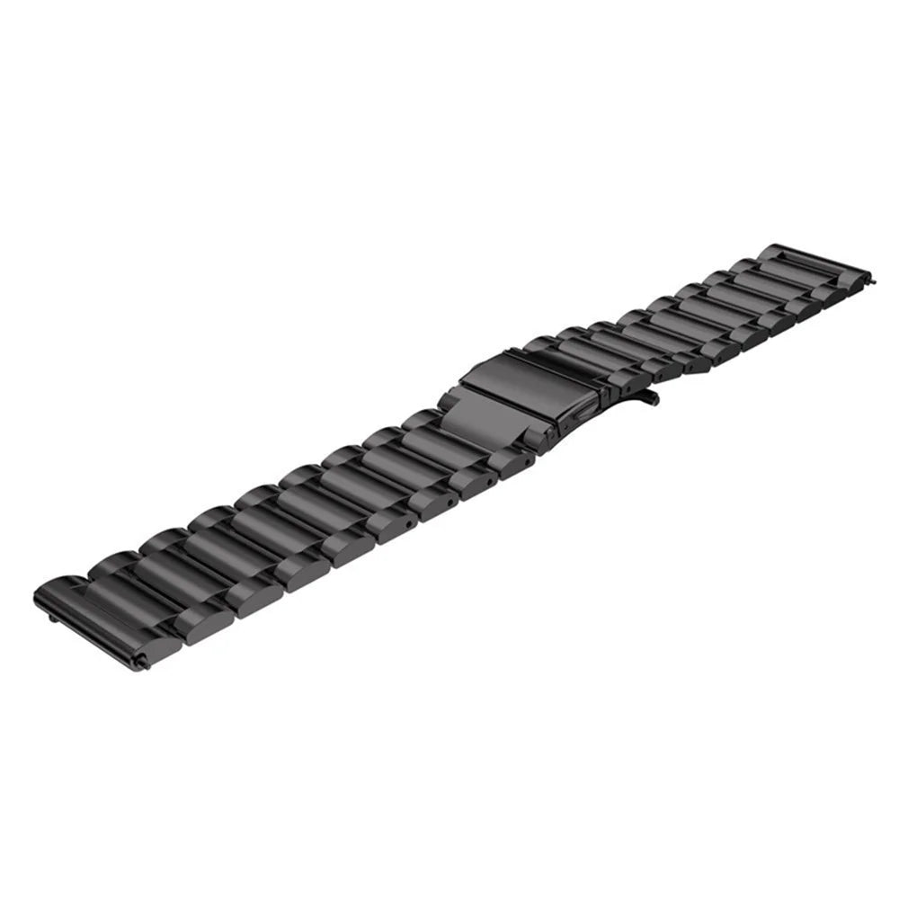 12mm Watch Band for Huawei Band 10 / 9 / 8 / Xiaomi Smart Band 9 / 8 Metal Wrist Strap 3-Bead Design - Black - 3