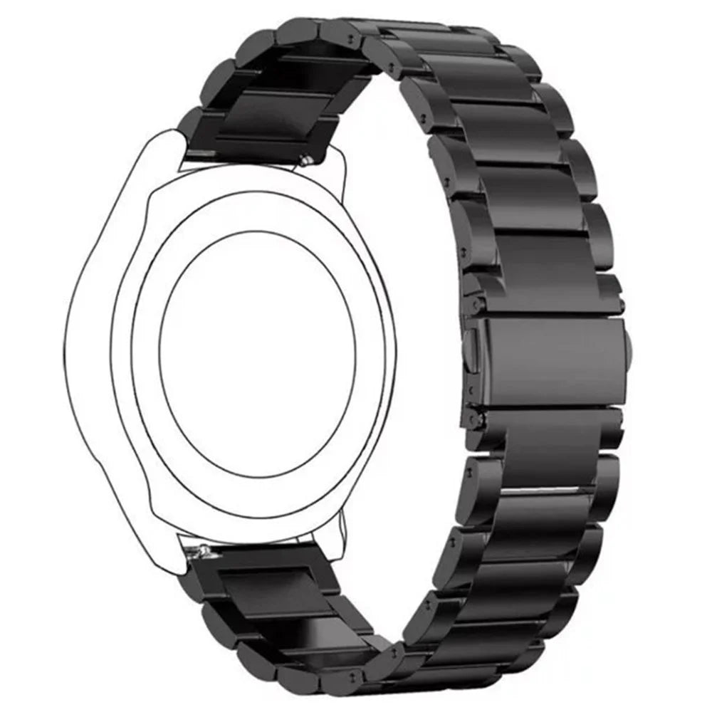 16mm Watch Band for Huawei Talkband B7 / B6 / B3 / Fit mini Metal Wrist Strap 3-Bead Design - Black - 1
