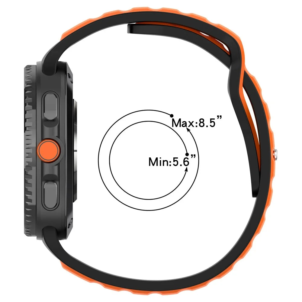 Silicone Strap for Samsung Galaxy Watch8 44mm / 40mm / Watch8 Classic 46mm Dual Color Design Replacement Watch Band - Black / Orange - 7