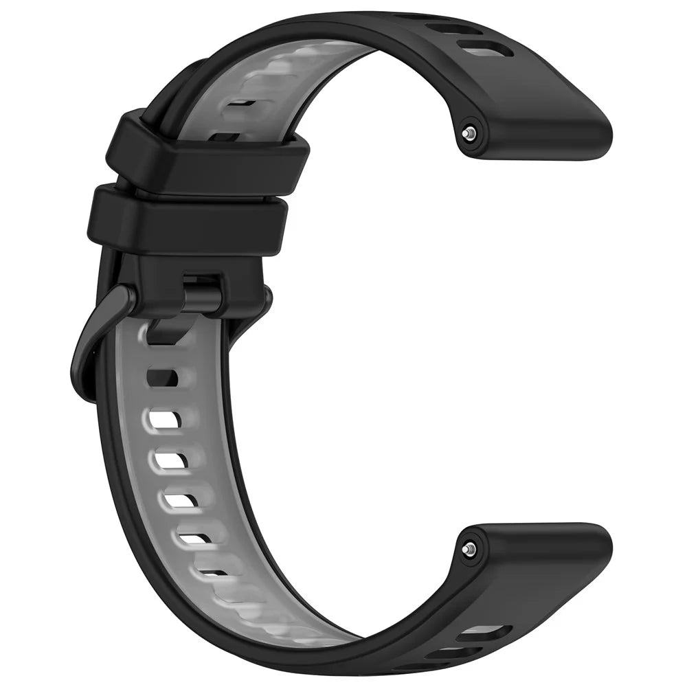 22mm Replacement Strap for Garmin Forerunner 970 / 570 47mm / 265 Silicone Watch Band Multiple Hole Design - Black / Grey - 3