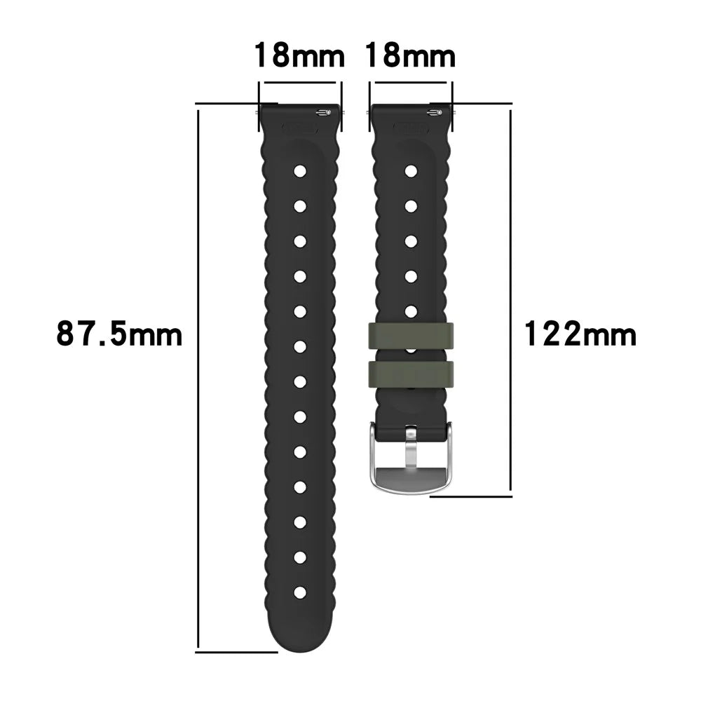 18mm Silicone Strap for Huawei Watch GT 5 Pro 42mm  /  5 41mm  /  4 41mm Sunflower Pattern Dual Color Watch Band - White  /  Pink - 7