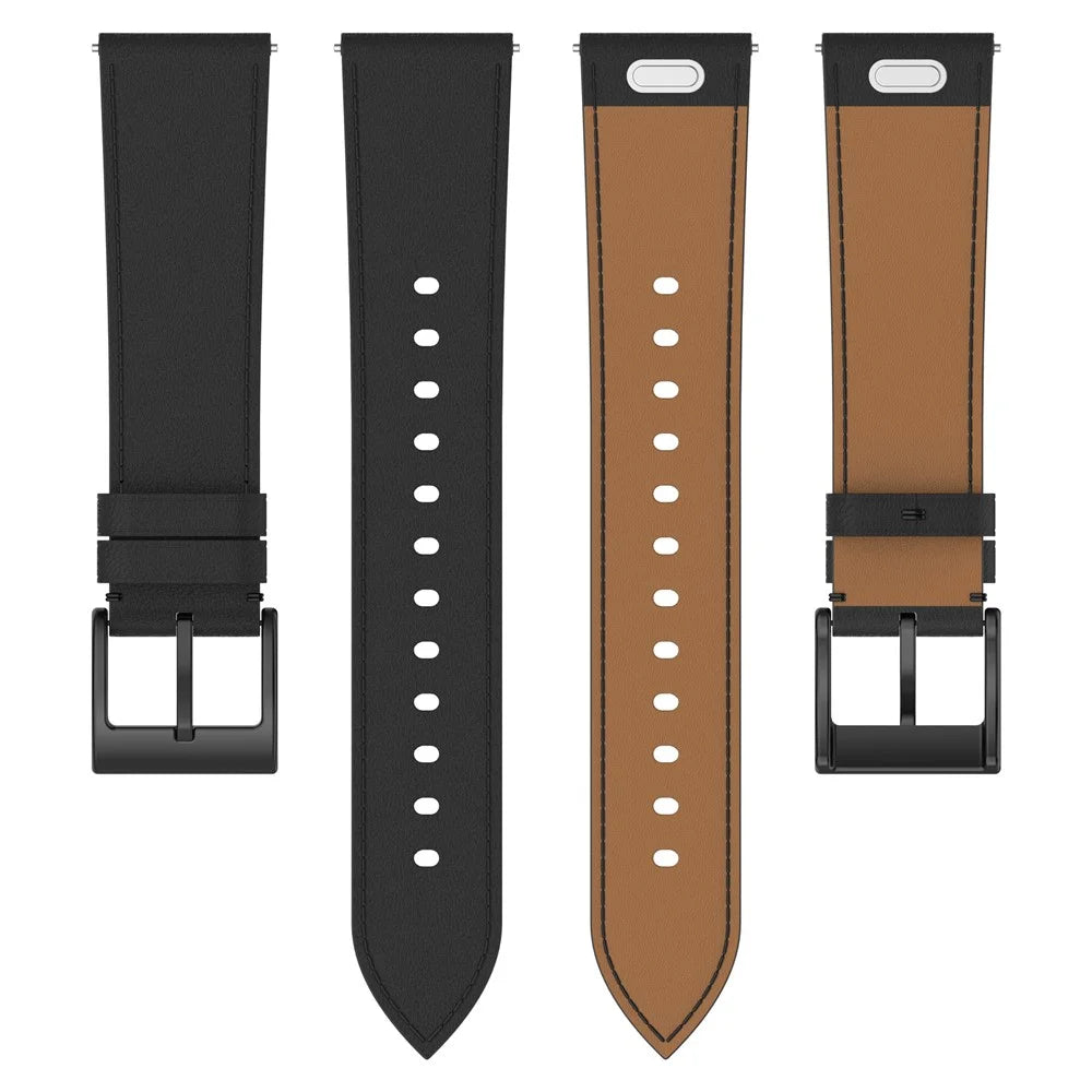 For Huawei Watch GT 5 41mm Watch Band 18mm Replacement Genuine Cow Leather Strap - Black - 3
