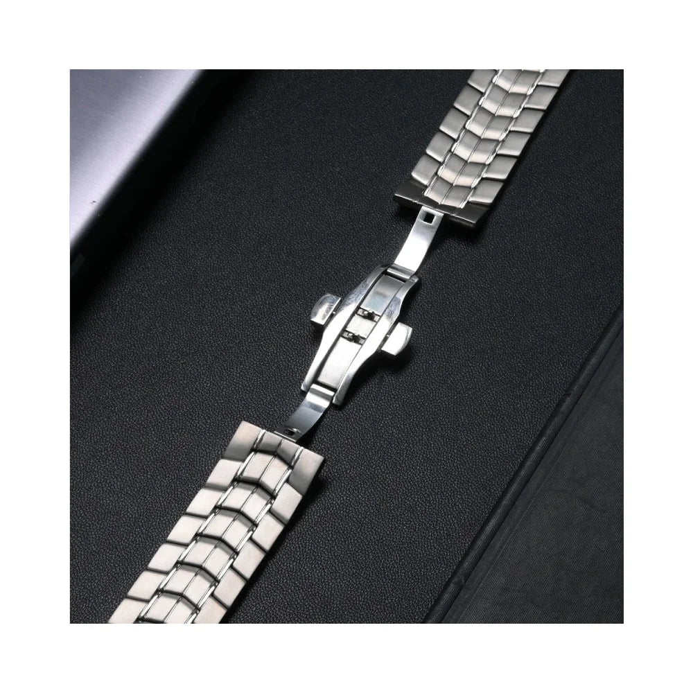 Watch Strap for Samsung Galaxy Watch8 44mm / 40mm / Watch8 Classic 46mm Butterfly Buckle Titanium Alloy Wrist Band - Silver - 6
