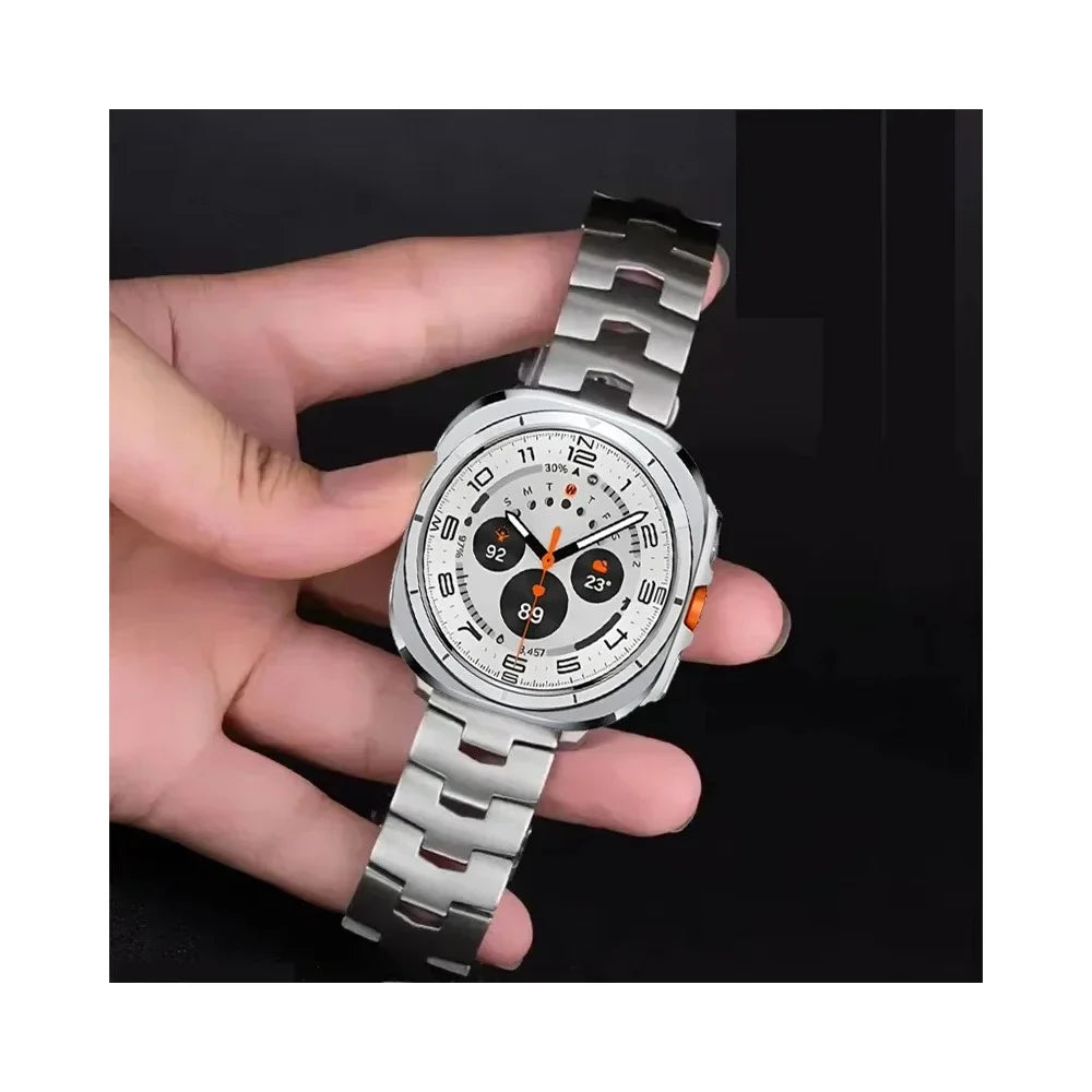 Wrist Band for Samsung Galaxy Watch8 44mm / 40mm / Watch8 Classic 46mm Oracle Bone Shape Titanium Alloy Watch Strap - Black - 5