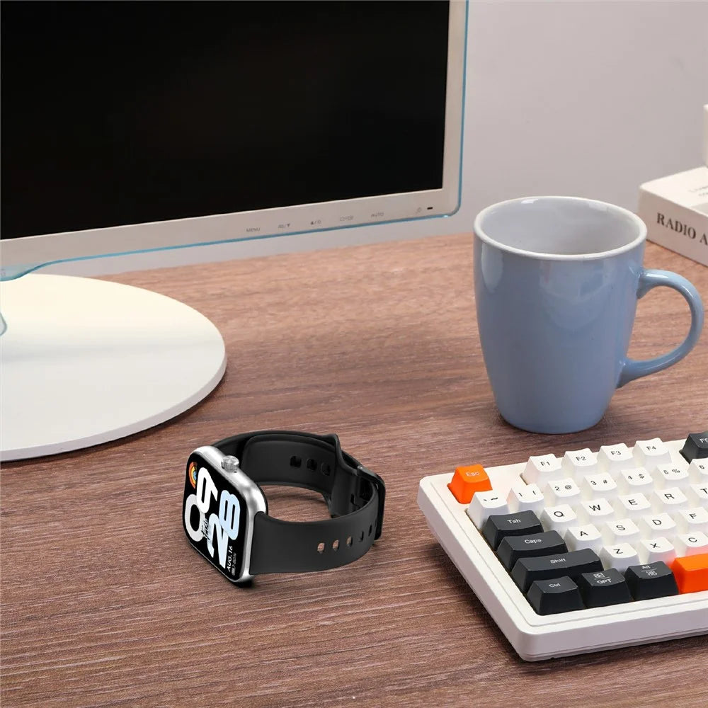 For Xiaomi Redmi Watch Move Silicone Watch Band Sports Replacement Strap - Black - 7