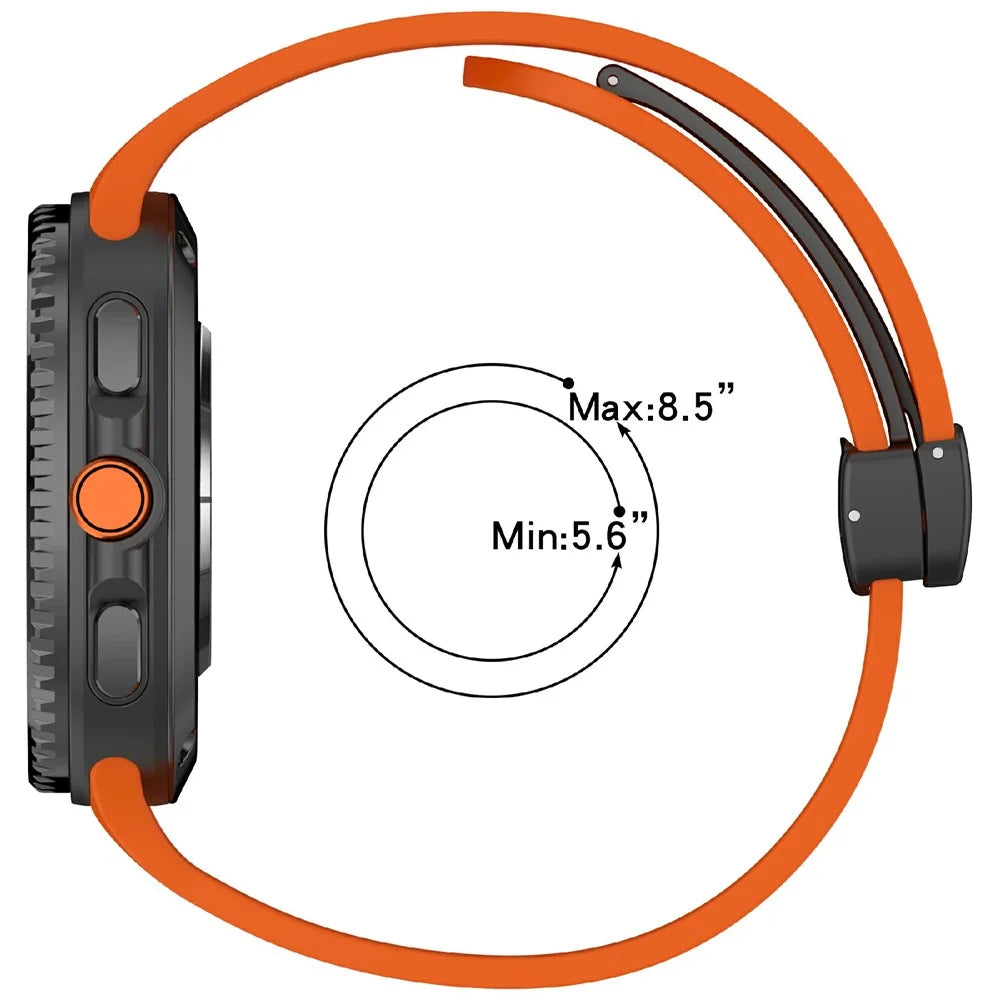 Watch Band for Samsung Galaxy Watch8 44mm / 40mm / Watch8 Classic 46mm Magnetic Buckle Silicone Strap - Orange - 7