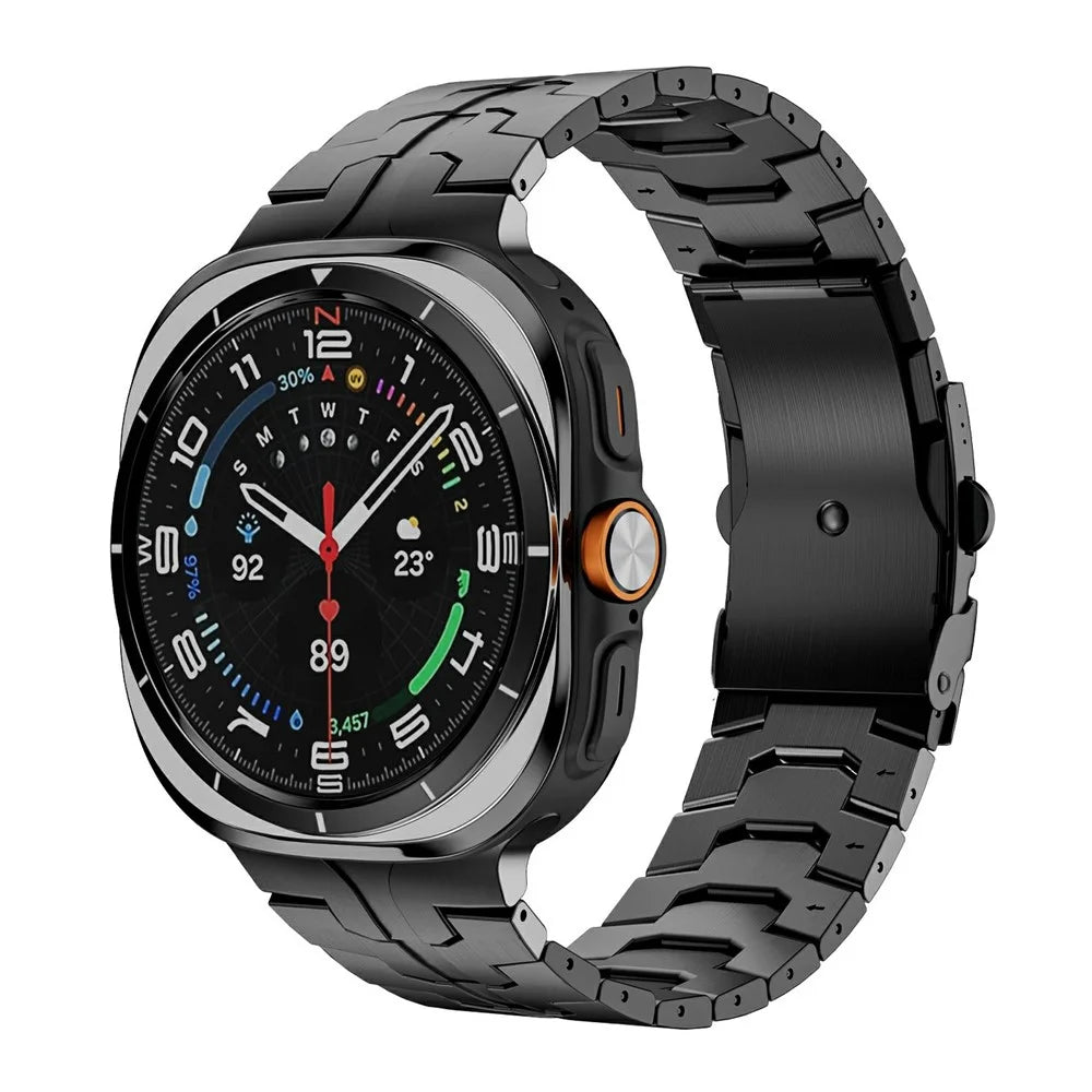 Stainless Steel Watch Band For Samsung Galaxy Watch8 44mm  /  40mm  /  Watch8 Classic 46mm Double Folding Buckle Wrist Strap Black - 3