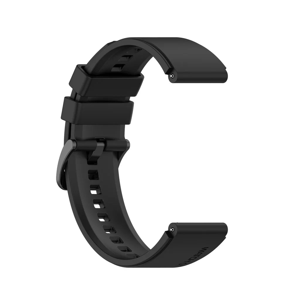 22mm Plain Silicone Watch Band Strap Replacement for Huawei Watch 3/Watch 3 Pro - Black - 4
