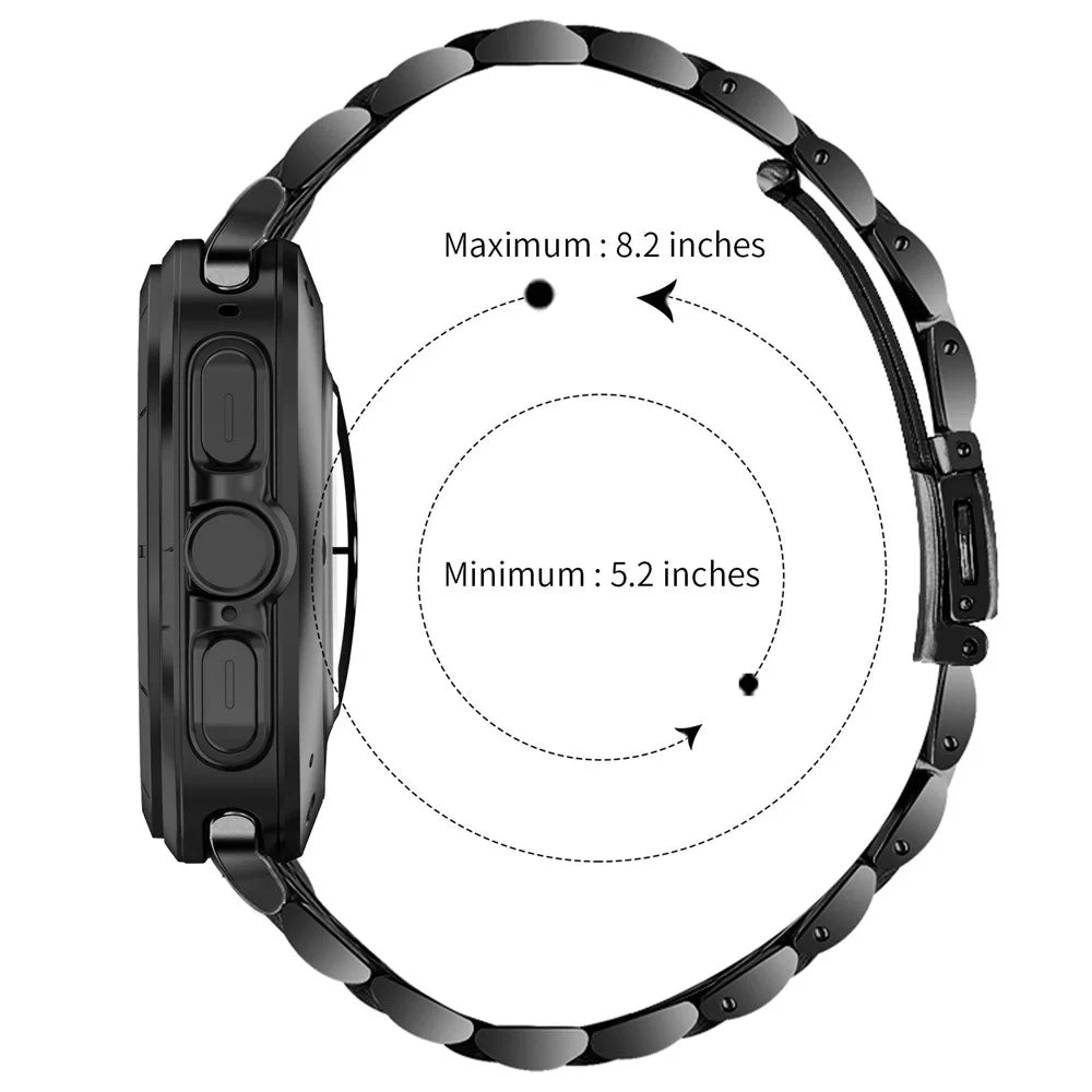 Watch Band For Samsung Galaxy Watch Ultra (2025) 47mm / Ultra 47mm Integrated 7-Bead Stainless Steel Strap - Black - 5