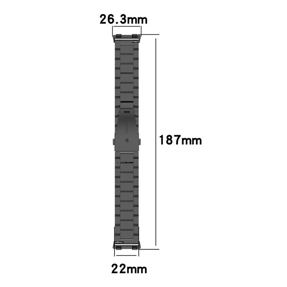 Watch Band for Oppo Watch 46mm Titanium Alloy 3-Bead Wrist Strap - Black - 6
