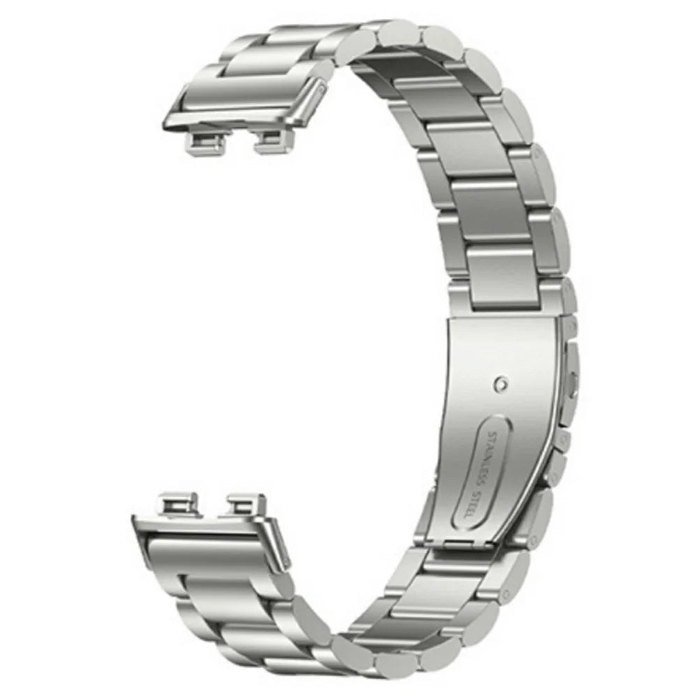 Watch Band for Honor Band 9 Titanium Alloy 3-Bead Wrist Strap - Silver - 1