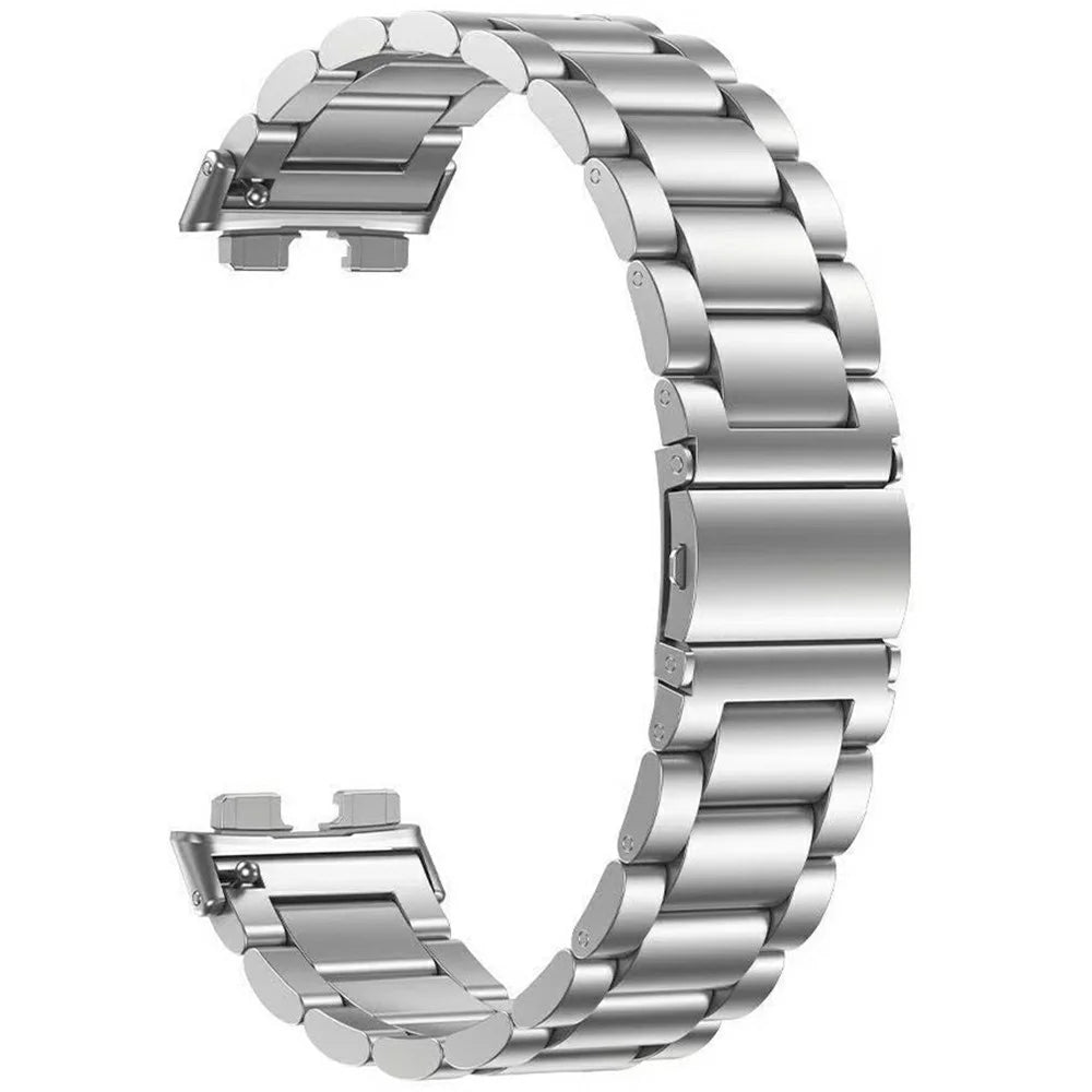 Watch Band for Honor Band 9 Titanium Alloy 3-Bead Wrist Strap - Silver - 3