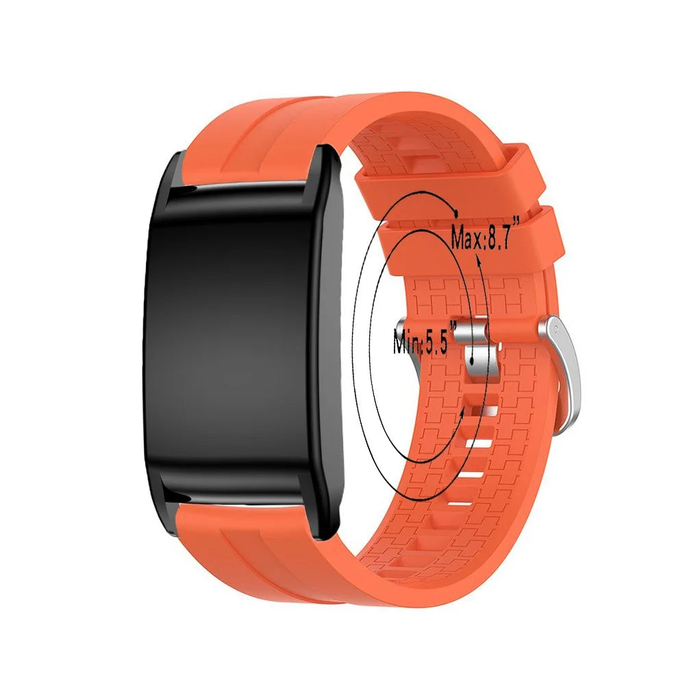 For WHOOP 5.0 / 4.0 Silicone Watch Strap Grid Texture Watchband Replacement - Orange - 4