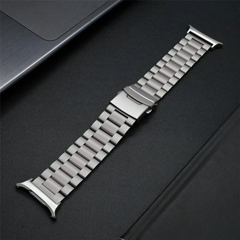Watch Band for Samsung Galaxy Watch8 44mm / 40mm / Watch8 Classic 46mm Titanium Alloy 3-Bead Wrist Strap - Silver - 4