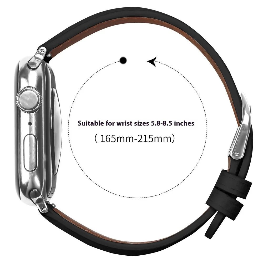 Replacement Strap for Apple Watch Apple Watch Ultra 3 2 1 49mm / Series 11 10 46mm / 9 8 7 45mm / SE3 SE2 SE 6 5 4 44mm / 3 2 1 42mm Litchi Texture PU Leather Watch Band - Black - 6