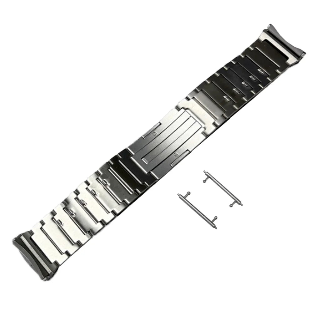 For Huawei Watch 5 46mm Titanium Alloy Watch Band Detachable Curved One-bead Clasp Strap - 1
