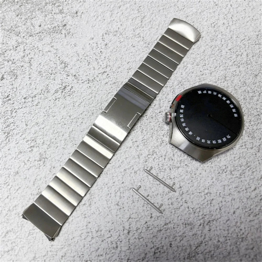 For Huawei Watch 5 46mm Titanium Alloy Watch Band Detachable Curved One-bead Clasp Strap - 2