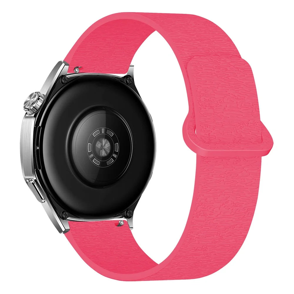 For Samsung Galaxy Watch7 44mm  /  40mm Watch Band 20mm Wood Grain Loop Soft Magnetic Silicone Strap - Orange Pink - 1