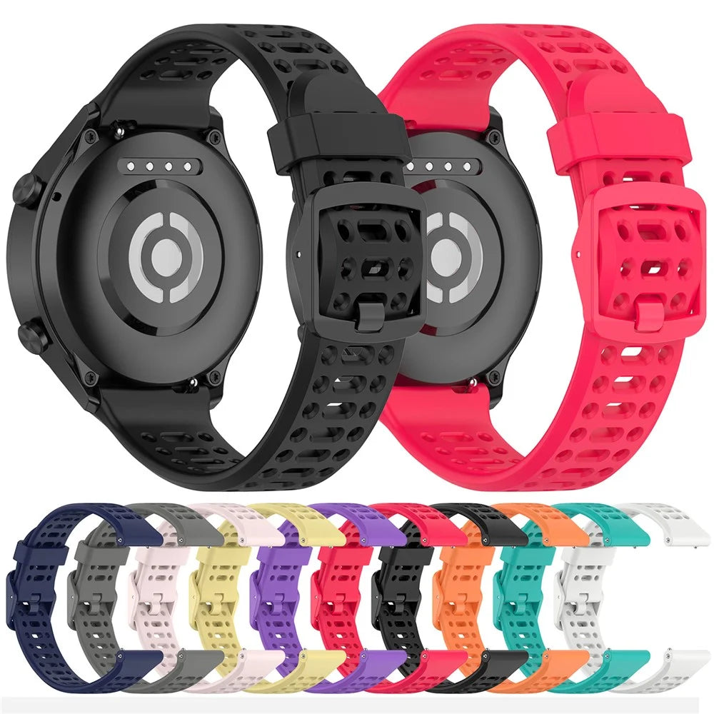 Watch Band for Oppo Watch 4 Pro / OnePlus Watch 2 / 2R / 3 43mm Quick Release Breathable Silicone Strap - Black - 4