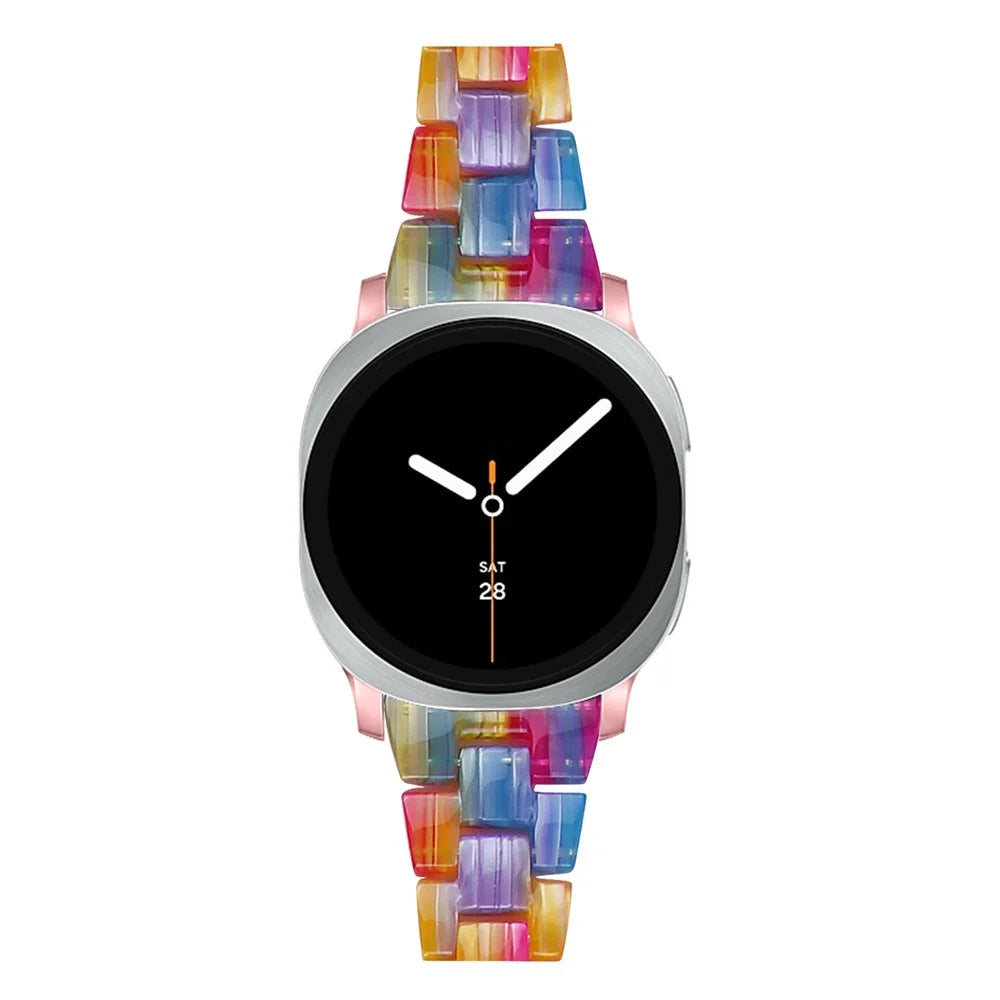 Watch Strap for Samsung Galaxy Watch8 Classic 46mm / Watch8 44mm / 40mm Acrylic Resin Waterproof Slim Wrist Band - Rainbow - 3