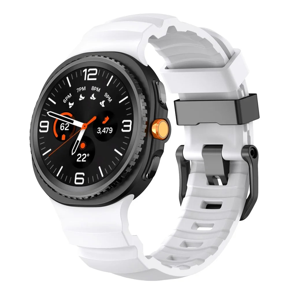 Watch Band For Samsung Galaxy Watch8 40mm 44mm / Watch8 Classic 46mm Sports Silicone Wrist Strap - White - 2