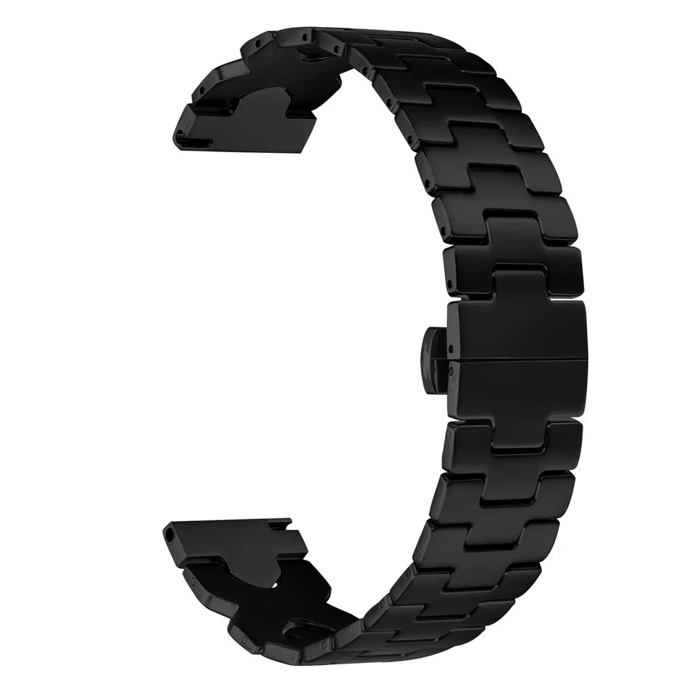 Stainless Steel Watch Band For Honor Watch GS Pro  /  MagicWatch 2 46mm  /  MagicWatch 1  /  Watch Dream X-Shaped Butterfly Clasp - Black - 1