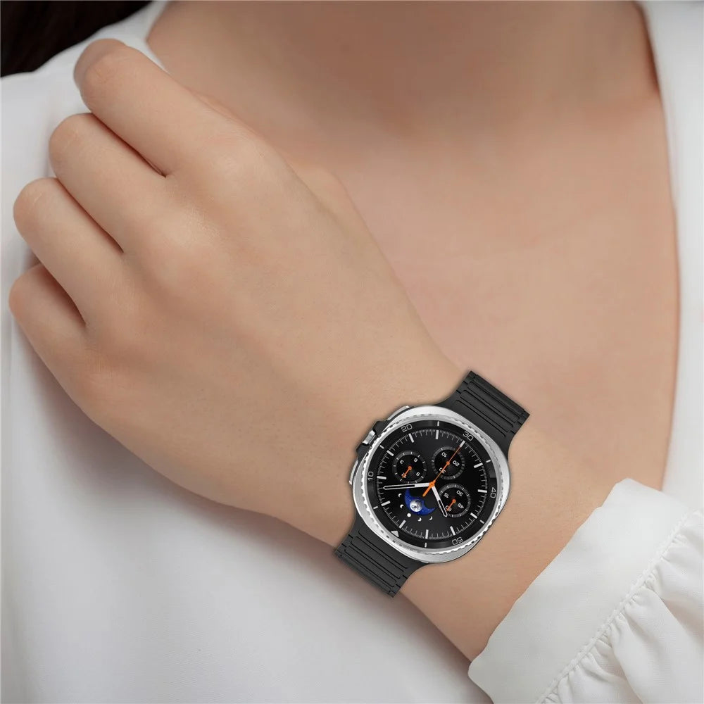 Magnetic Silicone Strap for Samsung Galaxy Watch8 Classic 46mm / Watch8 44mm / 40mm Adjustable Watch Band - Mint Green / Starlight - 7