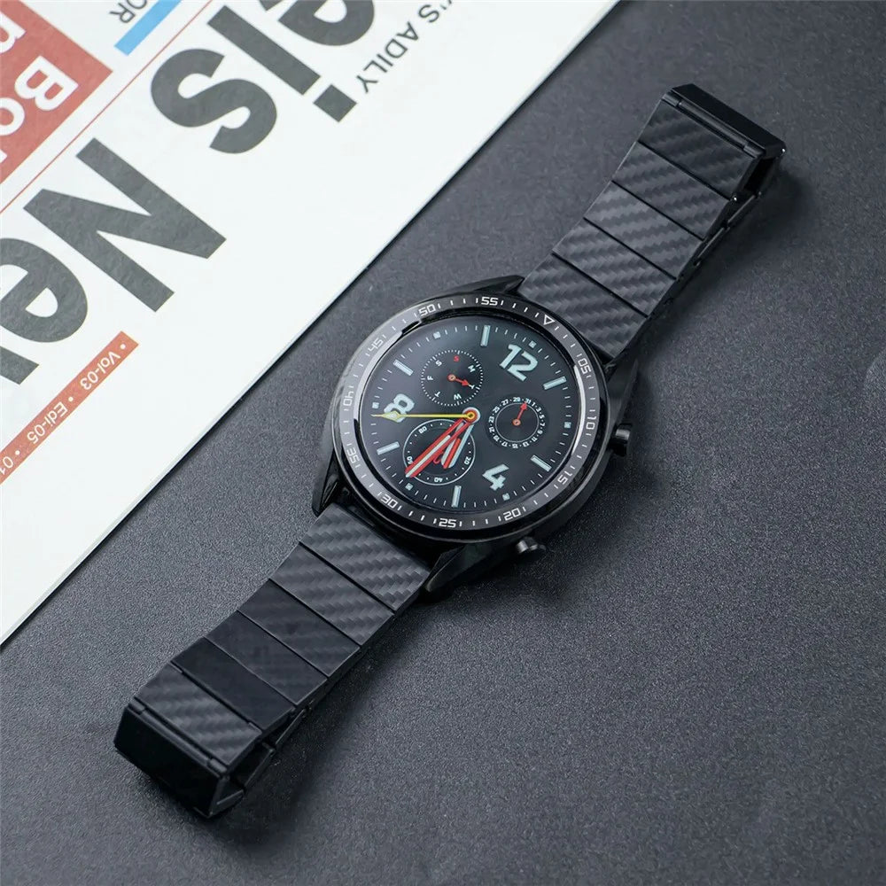 20mm Carbon Fiber Watch Band for Garmin Venu 2 Plus / Venu / Venu Sq 2 / Venu Sq Magnetic Wrist Strap - Blue - 3