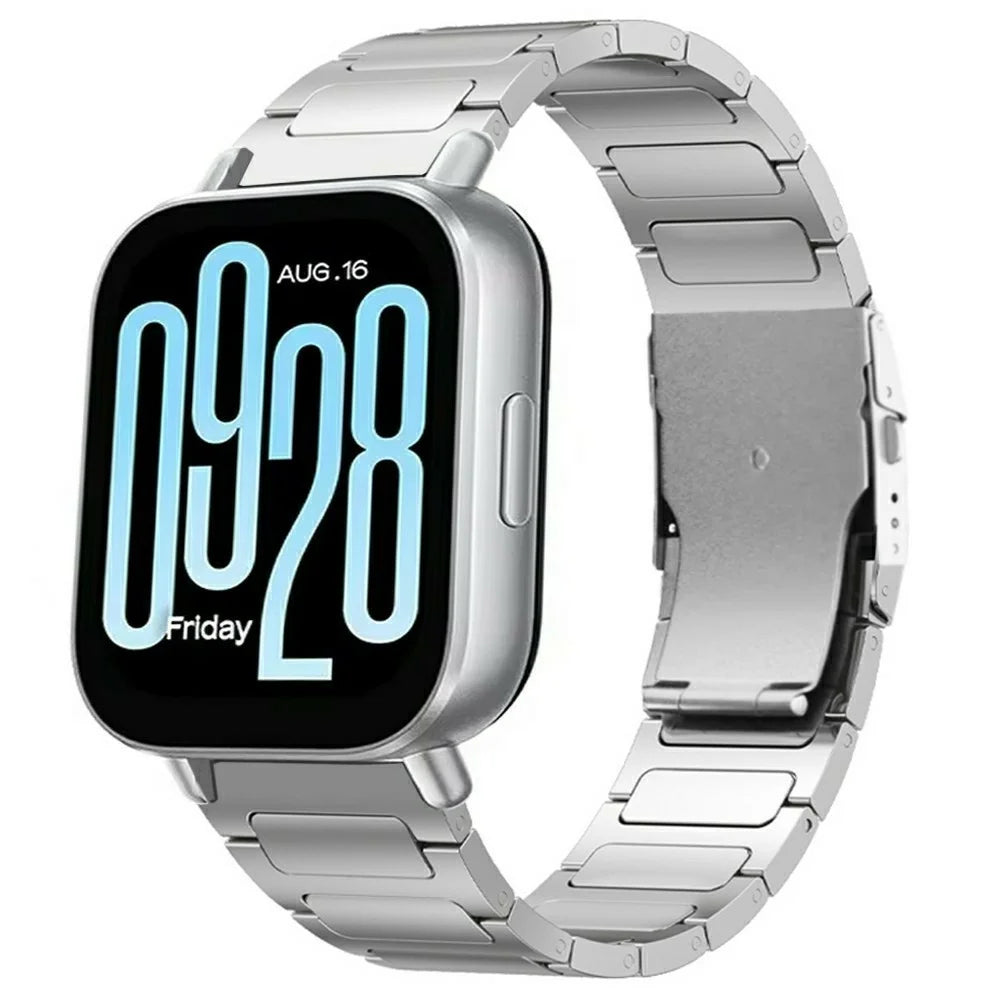 Titanium Alloy Watchband for Xiaomi Smart Band 10 Pro / 9 Pro / 8 Pro / Redmi Watch 6 / 5 / 4 H-Shaped Buckle Wrist Strap - Silver - 2