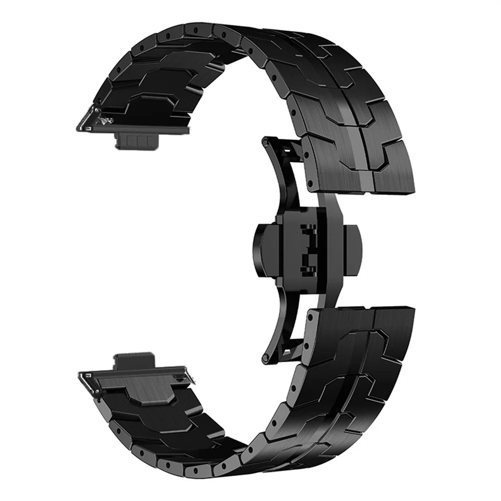 Watch Band For Huawei Watch Fit 2 Split Butterfly Clasp Stainless Steel Wrist Strap - Black - 1