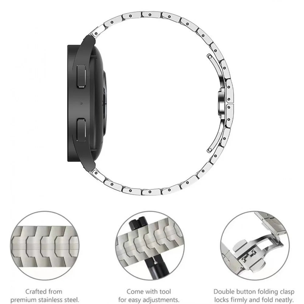 Watch Band For Huawei Watch Fit 2 Split Butterfly Clasp Stainless Steel Wrist Strap - Black - 4