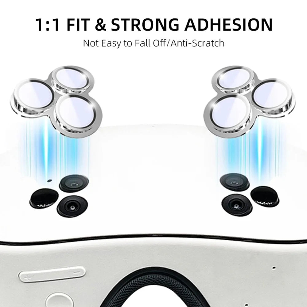 1 Pair For Meta Quest 3S Lens Protector Tempered Glass Alloy Anti-Explosion VR Headset Lens Film - Silver - 4