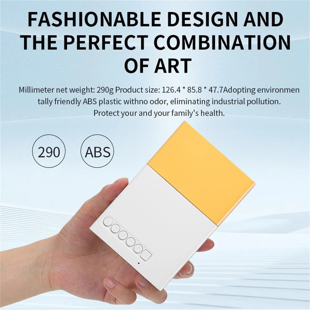 YG300S Mini Portable Projector Wired Phone Mirroring LED Video Projector 24-60 Inch Display for Bedroom Kids Entertainment - Yellow White / US Plug - 4